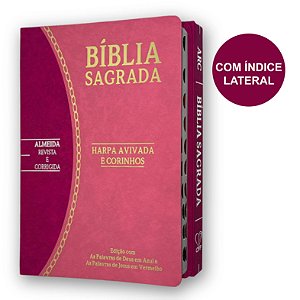 Bíblia Slim ARC | Letra Grande | Índice | Harpa | Rosa e Pink | CPP