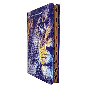 Bíblia King James Atualizada Slim Capa Leão Azul Índice