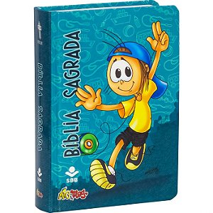 Bíblia Sagrada Infantil Com Índice Mig E Meg Azul NTLH SBB