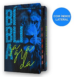 Bíblia Sagrada Leão Azul Com Índice NTLH Capa Dura Sbb