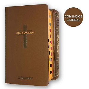 Bíblia Sagrada Letra Jumbo Com Índice | Harpa | Cruz Marrom