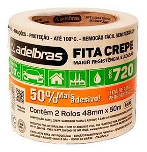 FITA CREPE 720 PALHA AUTOMOTIVA 48MMX50M - ADELBRAS