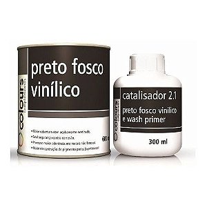PRETO FOSCO VINILICO 900ML + ENDURECEDOR - MAXI RUBBER