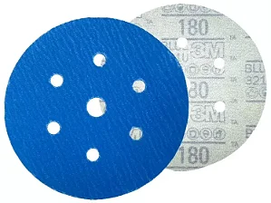 Kit com 50 un Disco de Lixa Seco Hookit Blue 3M 321U 7 furos grão 180