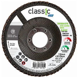 DISCO FLAP CLASSIC 115MMX22,23MM 4 1/2 X 7/8  NORTON- Selecione Quantidade e o Grão
