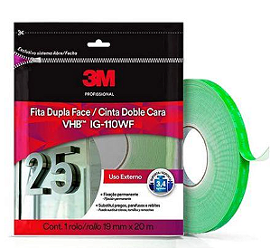 FITA VHB 19MMX20M DUPLA FACE ESPUMA IG-110WF 3M