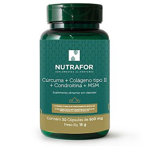 Cúrcuma c/ Colágeno II e Condroitina 30cp - Antinflamatório