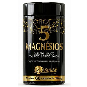 5 Magnesio Quelato Malato Taurato Citrato Óxido 60 caps