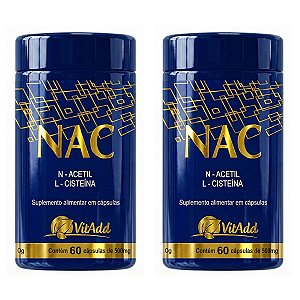 Kit 2x NAC N Acetil L Cisteína 60 Cáps - Antioxidante