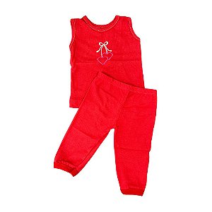 Kit Regatinha e Mijão Laço e Coração (Vermelho)