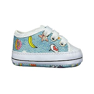 Tênizinho Starzinho de bebê Estampadinho (Azul claro)