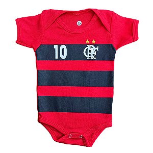 Body de Bebê Flamengo (Vermelho/Preto)