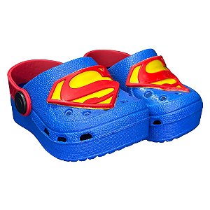 Babuches croc Infantil Super Homem (Azul)