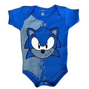 Body de bebê Sonic (Azul/Cinza)