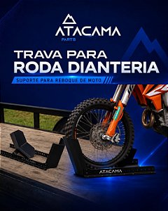 2x Trava Para Roda Dianteira Suporte Reboque Moto Carretinha