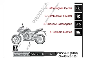 Manual de serviço manutenção (livro digital) da Honda CB300F 2023 2024