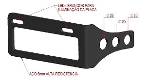 Suporte De Placa Lateral Moto Harley 883 1200 Sportster Bobber