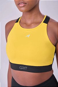 Top Grit Bossa Ajustável 1 Bolso Nadador-Preto/Amarelo Manga