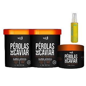 Kit Widi Care 2 Máscaras Pérolas Caviar 1kg E 300g Óleo Argan