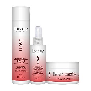 Kit i.beauty i.love Shampoo 300ml, Spray 120ml, Máscara 250g