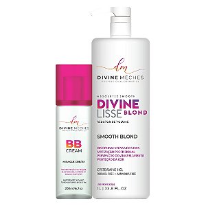 Kit Divine Mèches Redutor de Volume Divine Lisse Blond + BB Cream