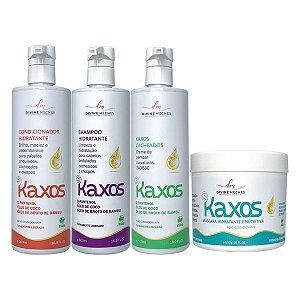 Kit Kaxos Shampoo Condicionador Creme Cacheado Máscara Divine Mèches