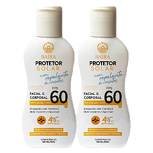Kit 2 Protetor Solar com Repelente Fps 60 Baíra 120 ml