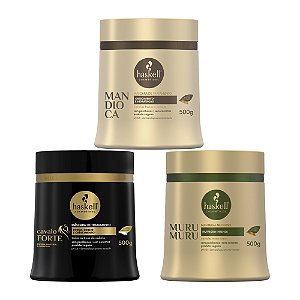 Kit Haskell Cronograma Capilar Murumuru, Mandioca, Cavalo Forte