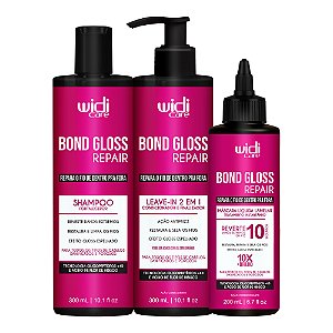 Kit Widi Care Bond Gloss Repair Shampoo, Leave-In e Máscara Líquida