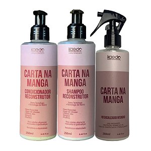 Kit Kaedo Professional Carta na Manga Shampoo, Condicionador, Potencializador