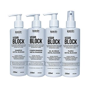 Kit Kaedo Professional Vegan Block Shampoo, Condicionador, Óleo em Creme, Fluído