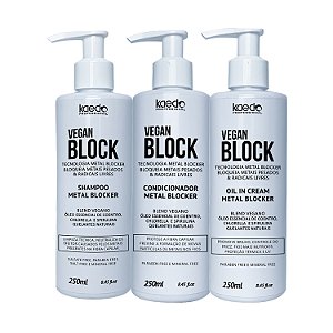Kit Kaedo Professional Vegan Block Shampoo, Condicionador, Óleo em Creme