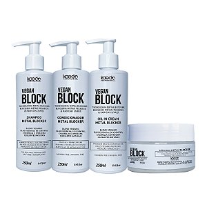 Kit Kaedo Professional Vegan Block Shampoo, Condicionador, Óleo em Creme, Máscara
