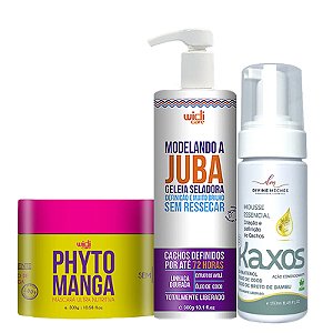 Kit Widi Care Geleia Juba + Máscara PhytoManga 300g + Mousse Kaxos