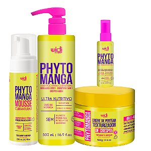 Kit Widi Care PhytoManga Curvas Shampoo, Creme p/Crespos, Mousse e Reparador