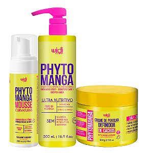 Kit Widi Care PhytoManga Curvas Shampoo, Creme p/Cachos, Mousse