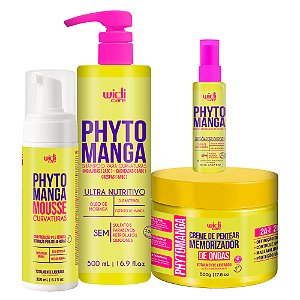 Kit Widi Care PhytoManga Curvas Shampoo, Creme p/Ondas, Mousse e Reparador