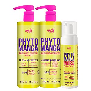 Kit Widi Care PhytoManga Curvas Shampoo, Ativador Leve, Mousse
