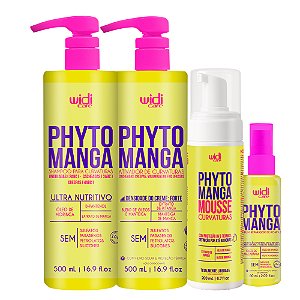 Kit Widi Care PhytoManga Curvas Shampoo, Ativador Forte, Mousse e Reparador