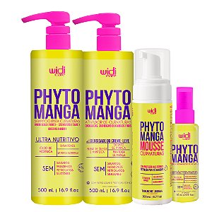 Kit Widi Care PhytoManga Curvas Shampoo, Ativador Leve, Mousse e Reparador