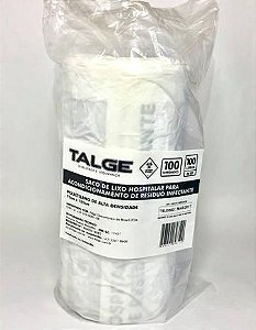 Saco para Lixo Hospitalar Infectante rolo 100 Litros Branco 75 x 105 cm Talge unid