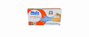 Luva Nitrílica sem Pó Azul Tam G Medix cx 100