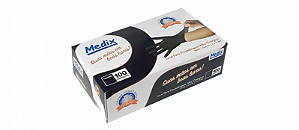 Luva Nitrílica sem Pó Preta Tam G Medix cx 100