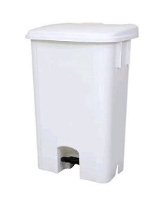 Coletor com Pedal 50  litros Branco sem Rodas Bralimpia un