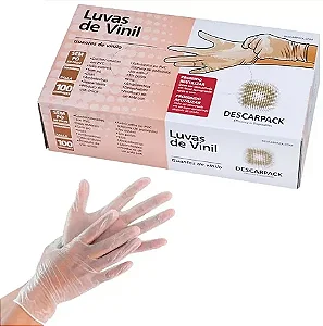 Luva de Vinil Sem Pó Tamanho G – Inoven | Uso Geral | Caixa com 100 Unidades