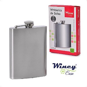 Cantil de Bolso Inox 230ml Whisky Frasco Drink Garrafinha