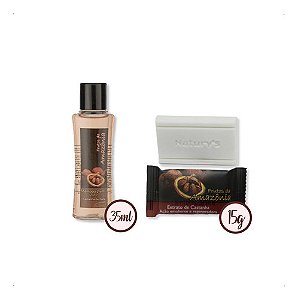 100 Sabonete 15g e Shampoo 2 em 1 -35ml Castanha Hotel Motel