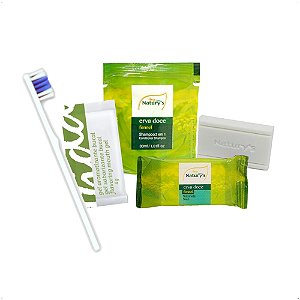 Shampoo 2x1 Sabonete Erva Doce Escova Gel Dental Hotel Motel