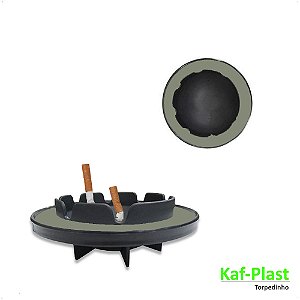Cinzeiro Redondo de Plástico Verde Militar 10cm c/6 peças