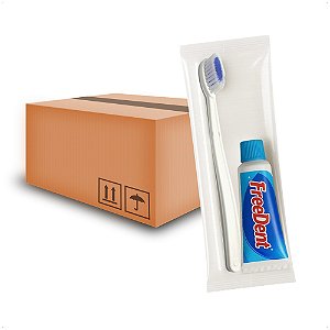 Kit 100 Escova Dental Creme FreeDent 18g Hotel Motel Pousada